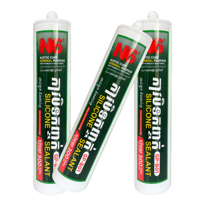 Un buon prezzo. Bianco trasparente Acido acetossido Silicone impermeabile Sigilante Installazione di vetro da bagno in linea