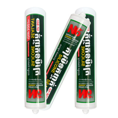 Un buon prezzo. Sigillante siliconico acido trasparente bianco impermeabile per vetri di finestre, bagni e cucine in linea