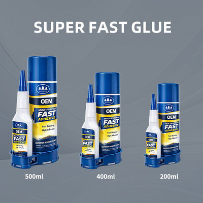 Un buon prezzo. Colla Super Istantanea Cianoacrilato OEM Factory 400ml e Attivatore Spray 100g Colla Istantanea a Due Componenti in linea